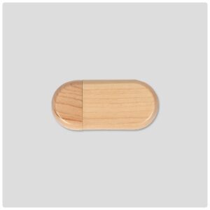 Wooden magnet cap oval Pen Drive