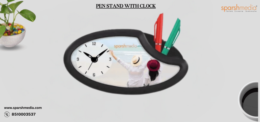 Pen Stand with Clock